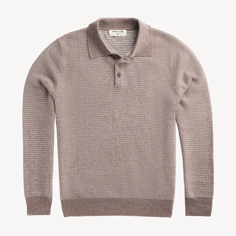 The Rhinebeck Sweater Polo in Merino Cashmere - Birdseye