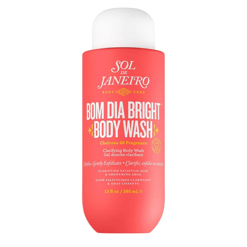 Sol de Janeiro Bom Dia Bright Exfoliating Body Wash 385mL – AHA + Salicylic Acid, Sulfate-Free
